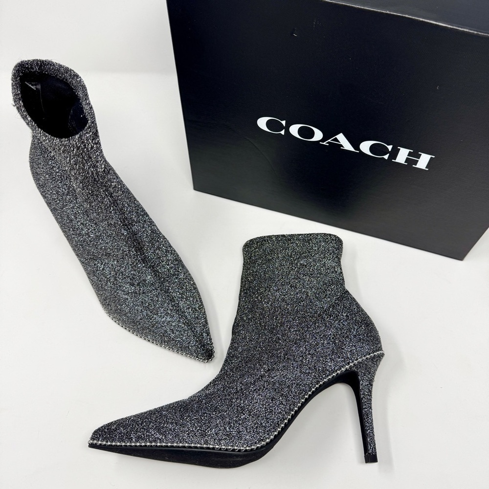 Coach Whitny Bootie Silver Metallic & Black